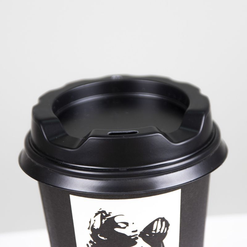 Coffee cup zwarte deksel